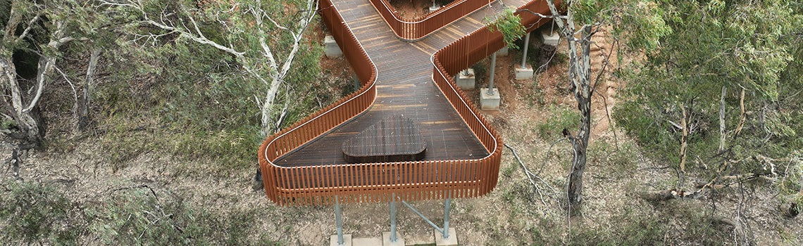 Viewing deck over river